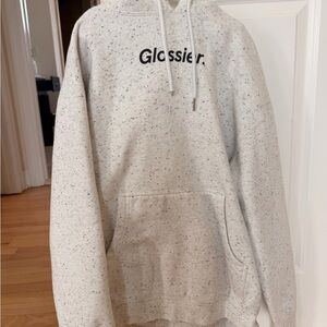 Glossier Light Gray Speckled Hoodie